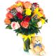 Florero con Rosas Chocolates y Oso - Tierno Amor